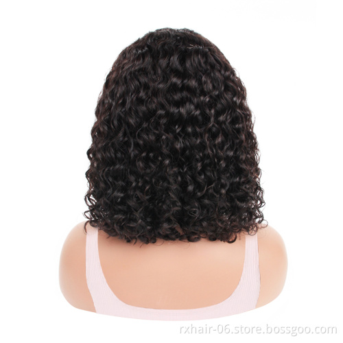 ISEE Wholesale 13x4 150% Density Brazilian Water Wave Short Bob Lace Front Wigs For Women